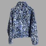 Kinesis Animal Print Sherpa Jacket Sz Small Blue Photo 1