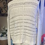 Free People Cream Cardigan Sweater with Open Knit Design Photo 2
