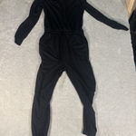 Beyond Yoga  Womens Small Black Overlapping‎ USA Cozy Soft Long Sleeve Jumpsuit Photo 0