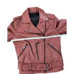 Bagatelle Women's Washed Leather Biker Moto Belted Jacket in Sunset size XS Photo 7
