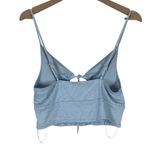Papaya NWT Light Pastel Blue Smocked Back Crop Top Womens L Smocked Coquette Photo 2