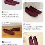 Vivaia Margot 2.0 Square Toe V Cut Flats Knit Womens 36 Red Size 5 Photo 8