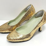 Shoes of Prey Bridal Gold Glitter Pumps Size 35 Photo 0