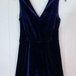 Topshop Blue Velvet Lace Back Romper 2 Photo 0