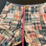 LLBean Favorite Fit Patchwork Plaid Bermuda Shorts Women Size 12 Reg Preppy Blue Photo 8
