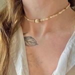 Handmade Freshwater Pink Choker Necklace “Elea” Goldcore Brass Beach Mermaidcore Photo 9