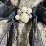 Jolt  Y2K Vintage Faux Fur Glam Shawl Cropped Coat Women L Brown Holiday Formal Photo 9