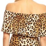 Vibe Sportwear Women’s Animal Print Off the Shoulder Blouse Sz M Photo 2