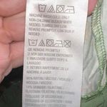 LOGO Green Floral Button Front V Neck Shark Bite Tunic Blouse Size L Photo 5