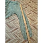 SO  Juniors Floral Print Lace Up Peasant Blouse Top Sage Green Large Crop Shirt Photo 7