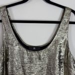 Banana Republic Metallic Gold Scoop Front+Back Blouse Size Large Photo 3