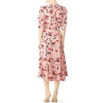 by TiMo Pink Floral Midi Dress Short‎ Puff Sleeves Bloom 50s Print, Size Small Photo 13