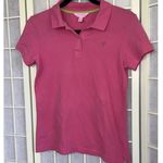 Lilly Pulitzer Preppy School Uniform Pink Pima Cotton Golf Polo Shirt Small Photo 0