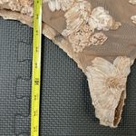 Akira Chicago Black Label Floral Applique Sheer Short Sleeve Bodysuit Sz Sm Nude Photo 9