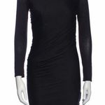 3.1 Phillip Lim  Black Silk Blend Side Ruched Long Sleeve Dress Photo 0