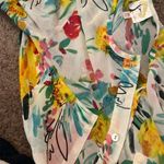 Anthropologie Fig & flower sheer floral tunic top M Photo 10