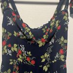 Reformation  Christine Navy and Red Floral Mini Dress, Size 6P (Petite) Photo 4