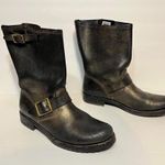 Frye Rare x Coach Leather Metallic pull up Mid-Calf Moto boots 8 Photo 1