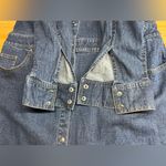 Eddie Bauer women’s Denim Snap Front Dress W/Black Velvet Collar|Size:PETITE 10 Photo 11
