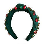 Piper K knotted headband embellished with red and green rhinestones Christmas Photo 0