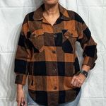Blu Pepper Orange Plaid Buffalo Print Shacket Sz S Photo 8