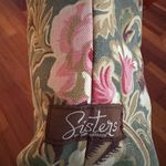 Longaberger Sisters Green Floral Bag Purse Snap Close Bamboo Handle Fall 10x11 Photo 1