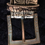 Vera Pelle  Authentic Leather Metal Stone Croc Belt Photo 7