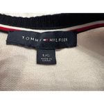 Tommy Hilfiger  White Striped Cropped V-Neck Sweater Size Large Photo 5