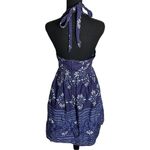 Modcloth Haute Happenstance Blue Floral Shibori Fit & Flare Halter Dress Medium. Photo 2
