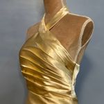 Glamorous Gold Satin Maxi Dress Size 6 Photo 6