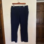 Ralph Lauren Lauren Womens Navy Blue Straight Leg Pants Size 14 Cotton Blend Photo 6