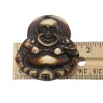 Japanese Laughing Wooden Buddha Pendant Photo 2