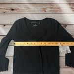 Aeropostale Twist Front Ribbed Long Sleeve Top Black Y2K Casual Small Photo 3