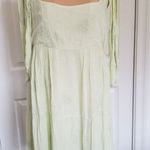 THE LABEL Embroidered Sage Green Mini Babydoll Dress Sz M Photo 0