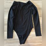 Grey State Renee Bodysuit Black Asymmetrical Neckline Size M Photo 5