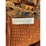 Madden Girl Gold and Blue Paisley Chiffon Smocked Mini Dress Size Small Photo 6