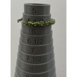 Vintage round Bead Hoop green Beaded Mini Chunk Earrings Women’s Sz 5.5” Western Photo 2