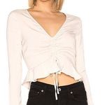 About Us Cropped Long Sleeve Silk Blouse  Photo 0