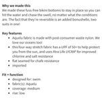 Lululemon  Salty Swim Bikini 2 Piece Reversible Swim Suit UPF 50 Size 4/6 Small Photo 13