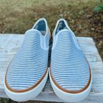 Tommy Bahama  Blue and White Striped Casual Slip-Ons Photo 2