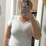 Pink Rose  Grey Tee Photo 0