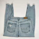American Eagle  Womens Size 2 Short Stretch Light Wash Jeans Raw Hem Skinny Photo 3