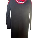 Tommy Hilfiger Black Red Academic stripe sweater dress Logo on Hem Size Medium Photo 0