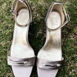 Altuzarra  Naturalizer Silver Ankle Strap Block Heels Womens Size 11 Formal Gala Photo 0