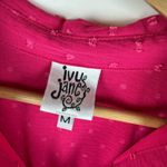 Ivy Jane Pink Swiss Dot Blouse Medium Button Front Peasant Tunic Boho Slouchy Photo 3