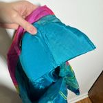 Anage Vintage Beaded Rainbow 80 Silk PopOver Shirt Women S Blue Floral Whimsical Photo 6