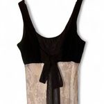 Vintage Steppin’ Out Formal Empire Velvet & Brocade black & white Dress Sz 11/12 Photo 2