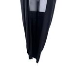 Sleeveless‎ Black Midi Dress Small Minimalist Scoop Neck Slit Front Stretch Photo 1