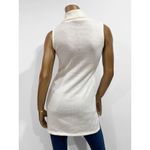 Venus  Women's Cream Sleeveless Tie Waist Tunic Sweater Turtleneck Top Size S Photo 1
