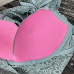 PINK - Victoria's Secret VS Pink Full Lace Gray Contour Underwire High Neck Bralette Bra Top XS Photo 3